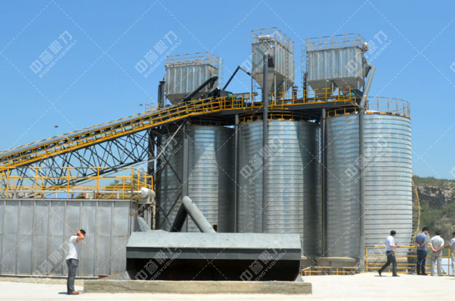 河北邢臺臨城中聯(lián)水泥石料生產(chǎn)線成品料倉