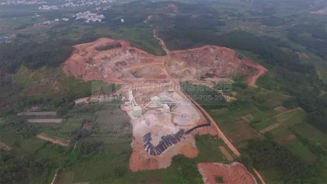 足療嶺采石場生產(chǎn)線航拍圖