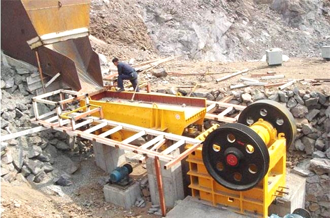 顎式破碎機直接配置在喂料機之后