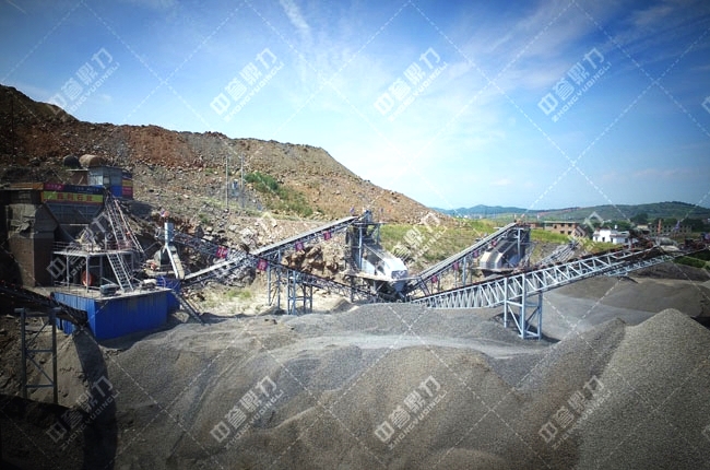 把石頭破碎成石子的生產線