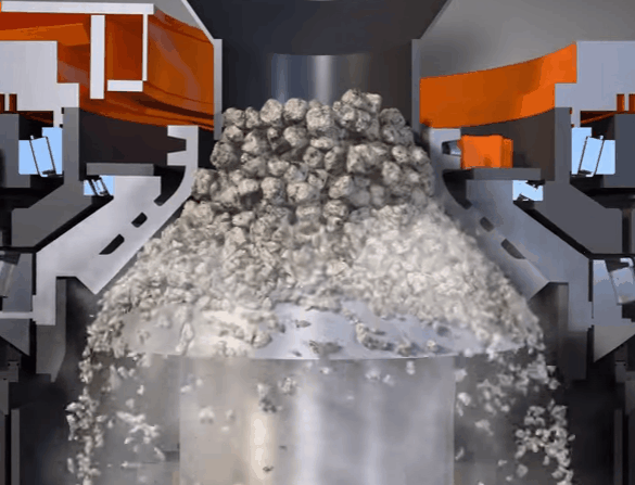 VSI制砂機工作原理gif